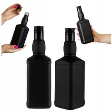 BE Daniel staklena boca 500 ml crna MAT za viski, likere, alkohol, poklon