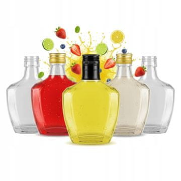 BE 5x staklenih boca Pasjo 200ml za likere, votku, mjesečinu, sok, cool poklon