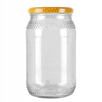 8x Staklenka 900 ml sa saćem i navojnim čepom fi82 za staklenku meda 0,9L