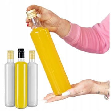 BE 10x Dorica staklenih boca 500 ml bezbojnih za maslinovo ulje, tinkture, ocat, sok 0,5 l