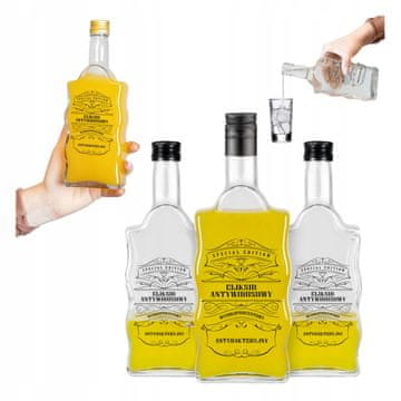 BE 5x boca mjesečine val s tiskom antivirusni eliksir 500 ml za votku