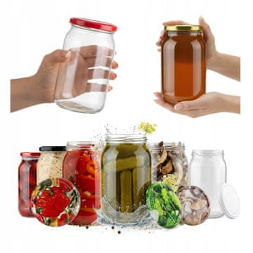 8x Staklenka 900ml za med, pekmez, slatko, staklenke 0.9l, navojni čep, promjer 82