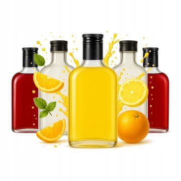 BE 5x Staklene boce pljoske 200ml + čep za mjesečinu, tinkturu, votku, vjenčanje