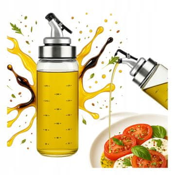 BE Staklena posuda dozator s vagom 300 ml za ulje, umak, ocat, sirup