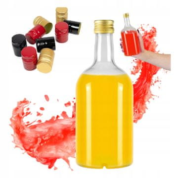 BE Staklena boca prazna 500ml elegantna za likere, vino, sok 0,5l + čep