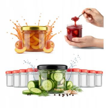 BE 50x staklenih tegli od 140 ml, ravne posude za hranu, med, pekmez, začine, sok
