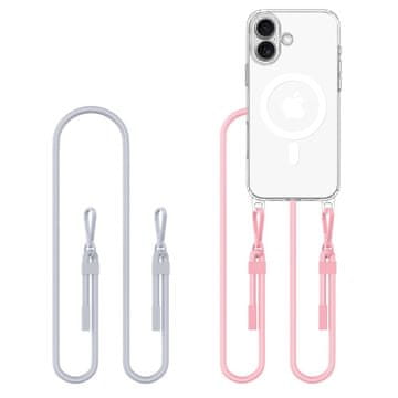 Tech-protect Tech-protect flexair chain magsafe iPhone 16 siva i ružičasta