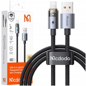 Mcdodo Mcdodo kabel USB za brzo punjenje za iPhone Lightning PD 36W 1M LED crni
