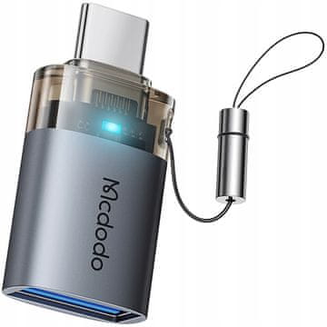 Mcdodo MCDODO adapter prijelaznik USB-A 3.0 na USB-C, USB tip C, 3A, 5GB, OTG, LED