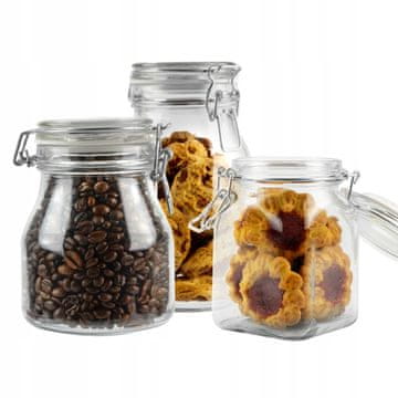 Set od 3 hermetički zatvorene staklenke 750 ml 790 ml 1,1 l