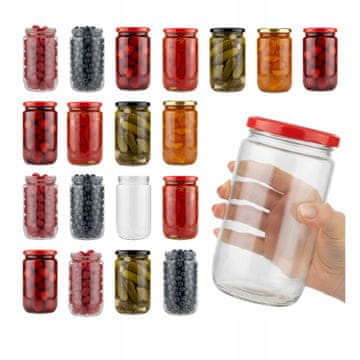 BE 24x Franko staklenka 720ml s čepom fi82 za med, džem, kisele krastavce i džemove
