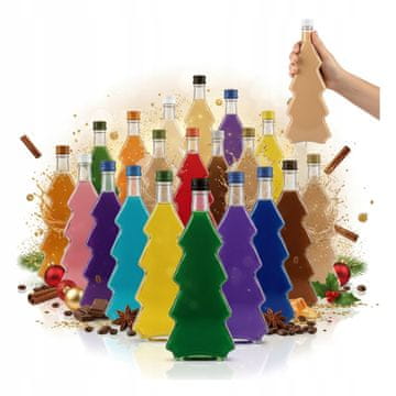 BE 24x Božićne boce u obliku drvca od 500 ml za liker, sok, poklon