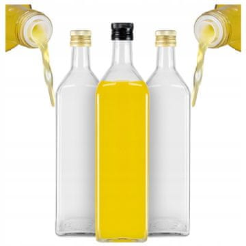 BE 40x Boca bezbojne Marasce 1000 ml s dozatorom za maslinovo ulje, ocat i sok 1l