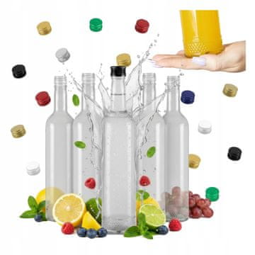 BE 5x kristalnih boca od 500 ml staklenih boca za mjesečinu, likere, vino, sok