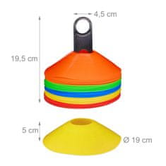 Northix Set 50 nogometnih čunjeva PE plastika 5 boja s torbom