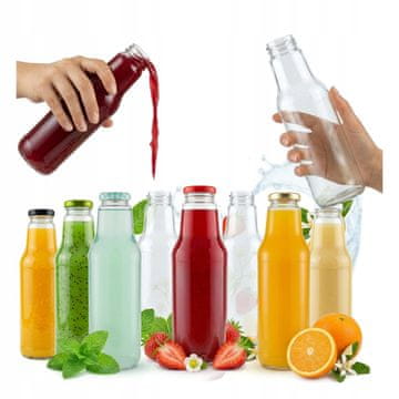 BE 40x Kubuś staklene boce 750ml + poklopac za sok, sirup, mlijeko