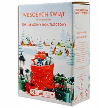 BE Božićni sok od jabuke u kartonskoj kutiji, 100% prešani, 5 l, za božićne poklone