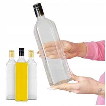 BE 40x Boca Marasca bezbojna 1l za maslinovo ulje, tinkture, ocat, sirup, sok 1000ml