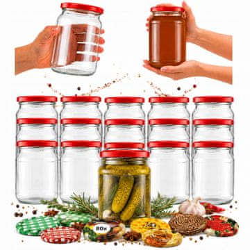 BE Set od 60 staklenih tegli 520ml za pekmez, med, džemove 60x
