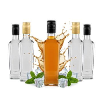 BE 5x Jack Walker staklena boca 500 ml + čep za alkoholna pića na poklon
