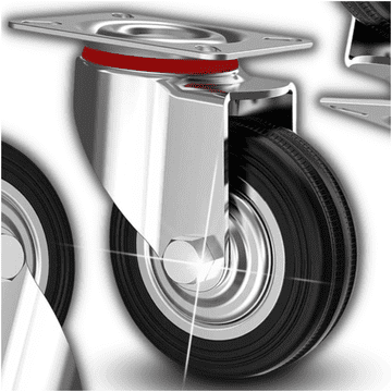 ONTEX OKRETNJI KOTAČ 75 mm OKRETNJI BEZ KOČNICE METALNI GUMENI KOTAČ ZA DJEČJA KOLICA