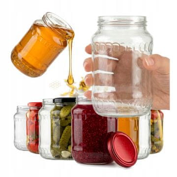 8x Staklenke 720ml Staklenke za pekmez, med, džem, krastavce, gljive