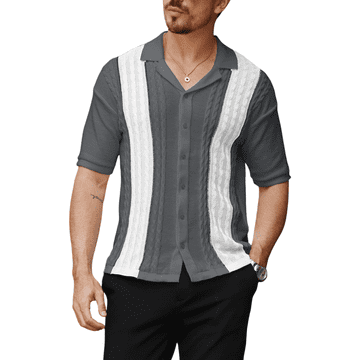 Nikcorp Muška polo majica džemper Slim Fit siva bijela XXL, elegantno pletivo, prozračna smart casual majica kratkih rukava, 100% poliester, otporna na gužvanje, premium materijal za poslovni i ljetni stil