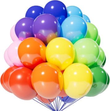 Nikcorp Dekorativni lateks baloni komplet 110 komada 30 cm 12 inča prirodni lateks izdržljivi za svaku prigodu rođendan vjenčanja obljetnice unutra i van multicolor promjer oko 30 cm za zrak i helij