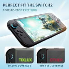 Nikcorp Set 3 kaljena zaštitna stakla za Nintendo Switch 2 9H 0,3 mm ekran, prozirnost 99,9% hidrofobni i oleofobni premaz, kompatibilno s dockom i dodir 3 kom