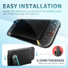 Nikcorp Set 3 kaljena zaštitna stakla za Nintendo Switch 2 9H 0,3 mm ekran, prozirnost 99,9% hidrofobni i oleofobni premaz, kompatibilno s dockom i dodir 3 kom