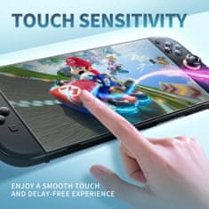 Nikcorp Set 3 kaljena zaštitna stakla za Nintendo Switch 2 9H 0,3 mm ekran, prozirnost 99,9% hidrofobni i oleofobni premaz, kompatibilno s dockom i dodir 3 kom