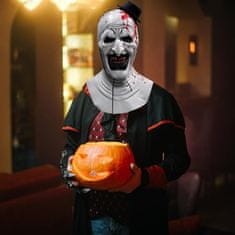 Nikcorp Maska za klaun WEQNGIU užasa Killer Horror realistični cosplay, lateks, obujam glave 56-62 cm, bijela, za Halloween i tematske zabave