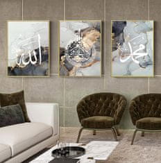 Nikcorp Set 3 plakata moderna arapska kaligrafija bez okvira 60 x 90 cm, netkani materijal, vodootporna tinta visoke razlučivosti, zidna dekoracija za dnevni boravak spavaću sobu ured hotel restoran