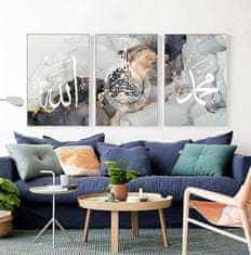 Nikcorp Set 3 plakata moderna arapska kaligrafija bez okvira 60 x 90 cm, netkani materijal, vodootporna tinta visoke razlučivosti, zidna dekoracija za dnevni boravak spavaću sobu ured hotel restoran
