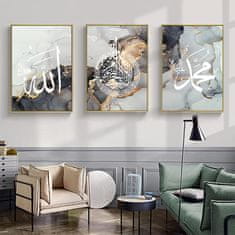 Nikcorp Set 3 plakata moderna arapska kaligrafija bez okvira 60 x 90 cm, netkani materijal, vodootporna tinta visoke razlučivosti, zidna dekoracija za dnevni boravak spavaću sobu ured hotel restoran