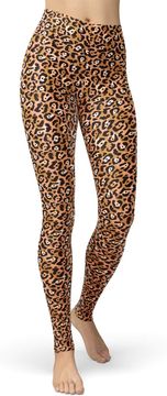 Nikcorp Ženske tajice s uzorkom leopard print Visok struk smeđe Stil udobne prozračne odvod vlage 95% poliester 5% elastan Neprozirne Veličina S za fitness joga pilates trčanje ples