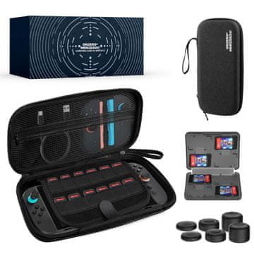 Nikcorp Futrola Hard Case 8u1 Nintendo Switch 2 2025 zaštitna torbica tvrda školjka i podstava 20 utora za igre + 6 navlaka za analogne palice
