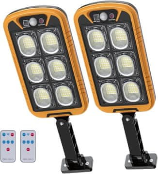 Nikcorp Set 2 solarne LED vanjske svjetiljke 150 COB 4500 lm senzor pokreta daljinski IP66, 2x litij 2400 mAh, do 8 sati, do 6 m, 120°