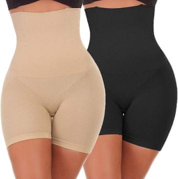 Nikcorp Visokostruki oblikujući gaćice bodyshaper Oblikovanje figure, 4 čelične fisbine, prozračne pčelinje saće, dvostruki sloj u području koraka, mješavina najlona i elastana, XXL, set 2 kom