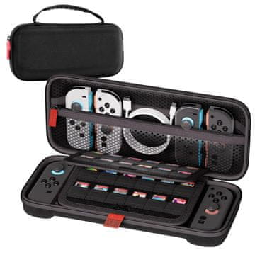 Nikcorp Zaštitna putna torbica za Nintendo Switch 2 EVA tvrda školjka 24 mjesta za igre elastični džep crna
