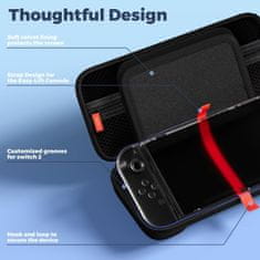 Nikcorp Zaštitna putna torbica za Nintendo Switch 2 EVA tvrda školjka 24 mjesta za igre elastični džep crna