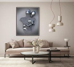 Nikcorp Dekorativna slika za zid triptih 3D Love Heart set 3 panela umjetničko platno 60x80 cm, bez okvira moderne apstraktne boje za dnevni boravak spavaću sobu ured