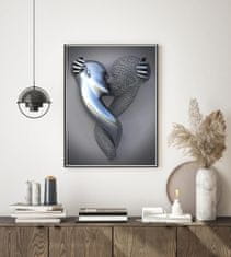 Nikcorp Dekorativna slika za zid triptih 3D Love Heart set 3 panela umjetničko platno 60x80 cm, bez okvira moderne apstraktne boje za dnevni boravak spavaću sobu ured