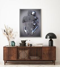 Nikcorp Dekorativna slika za zid triptih 3D Love Heart set 3 panela umjetničko platno 60x80 cm, bez okvira moderne apstraktne boje za dnevni boravak spavaću sobu ured