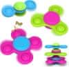 Nikcorp Senzorička fidget spinner igračka set 3 komada silikon za bebe 10 mj bez BPA bez lateksa bez plastike prijanjajuća podloga zvjezdice mjesec sunce za hranjenje kupanje vožnju u autu