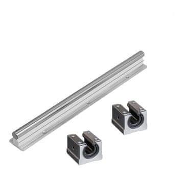 Nikcorp Linearna vodilica SBR20 1000 mm s 2 bloka SBR20UU, CNC precizna osovina 20 mm od nehrđajućeg čelika, aluminijski nosači, anodizirana površina, otporna na koroziju
