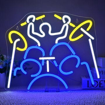 Nikcorp Neon LED bubnjar zidna dekorativna ploča s podesivom svjetlinom, akrilna ploča 39x32 cm, unutarnja rasvjeta, set 2 kuke i lančić
