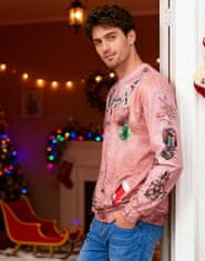 Nikcorp Božićni hoodie Ruﬆan Ugly Christmas Sweater fotorealistični tisak dlakavog muškog torza, hoodie bez kapuljače, dugi rukav, regular fit 3XL, 95% poliester 5% elastan
