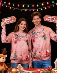 Nikcorp Božićni hoodie Ruﬆan Ugly Christmas Sweater fotorealistični tisak dlakavog muškog torza, hoodie bez kapuljače, dugi rukav, regular fit 3XL, 95% poliester 5% elastan