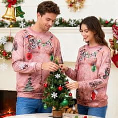Nikcorp Božićni hoodie Ruﬆan Ugly Christmas Sweater fotorealistični tisak dlakavog muškog torza, hoodie bez kapuljače, dugi rukav, regular fit 3XL, 95% poliester 5% elastan